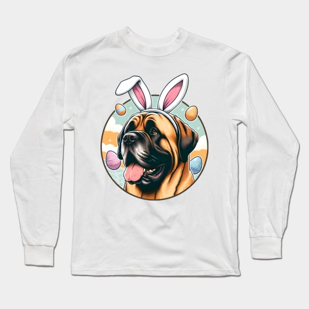 Spanish Mastiff Celebrates Easter with Bunny Ears Long Sleeve T-Shirt by ArtRUs